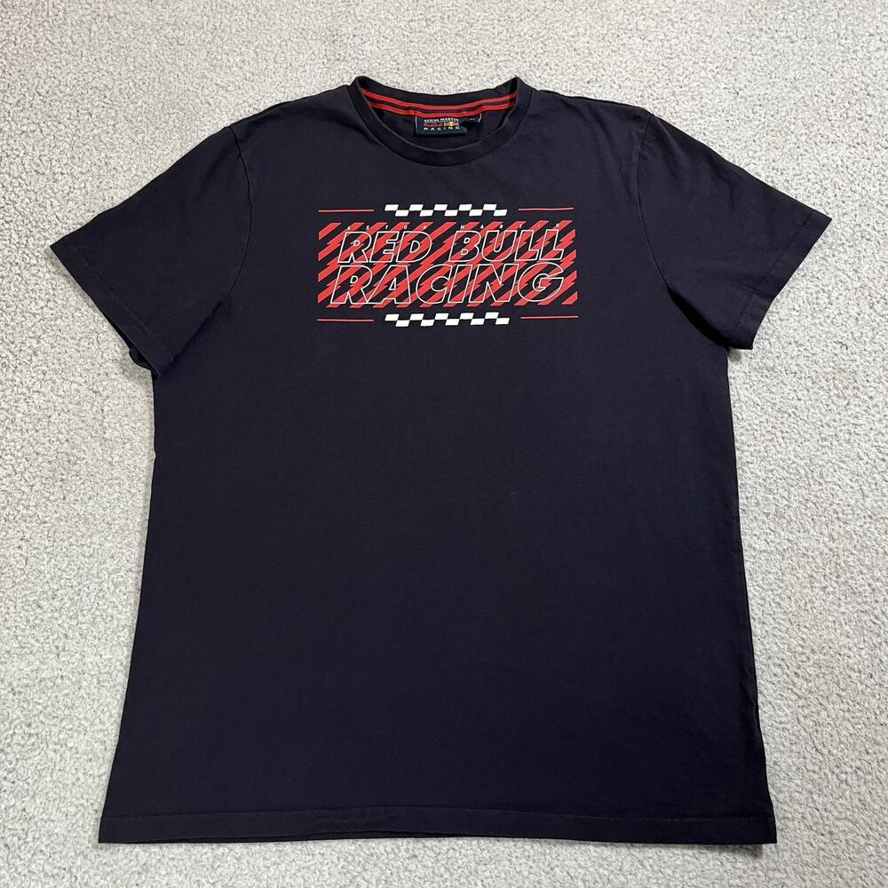 Red Bull Shirt Mens XL Blue Aston Martin Racing Team Short Sleeve